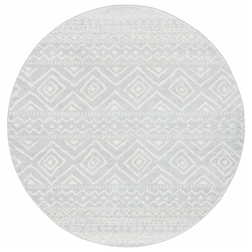 Safavieh Tulum Transitional  6"7" Round Grey and Ivory Area Rug, , large