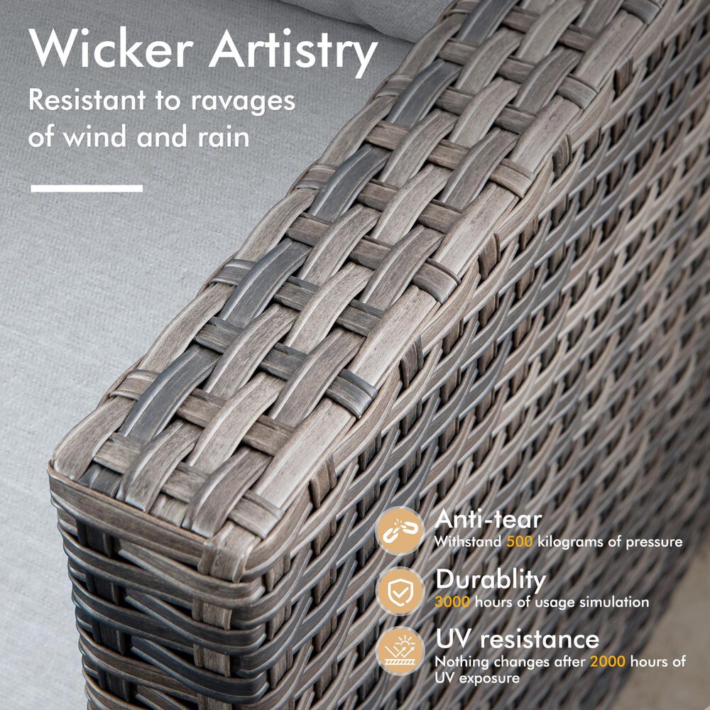 HOMLUX 6-Piece Patio Conversation Set in Gray, , large