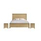 Mayberry Hill Grapevine King Panel Bed with Two Nightstands in Natural, , large