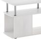 HOMLUX 47.2" Utility Design TV Stand with Open Storage Bookshelf in White Oak and Stainless Steel, , large