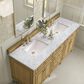 James Martin Vanities Lorelai 72" Double Vanity in Light Natural Oak with 3 cm Carrara White Marble Top, , large