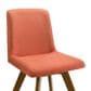 Armen Living Gina Side Chair with Poppy Upholstery in Warm Walnut (Set of 4), , large