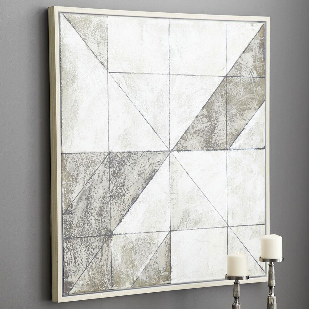 Maple and Jade 39&quot; x 39&quot; Abstract Wall Art in White, Taupe and Gray, , large