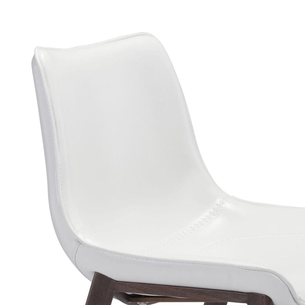 Zuo Modern Magnus Bar Stool in White and Brown &#40;Set of 2&#41;, , large