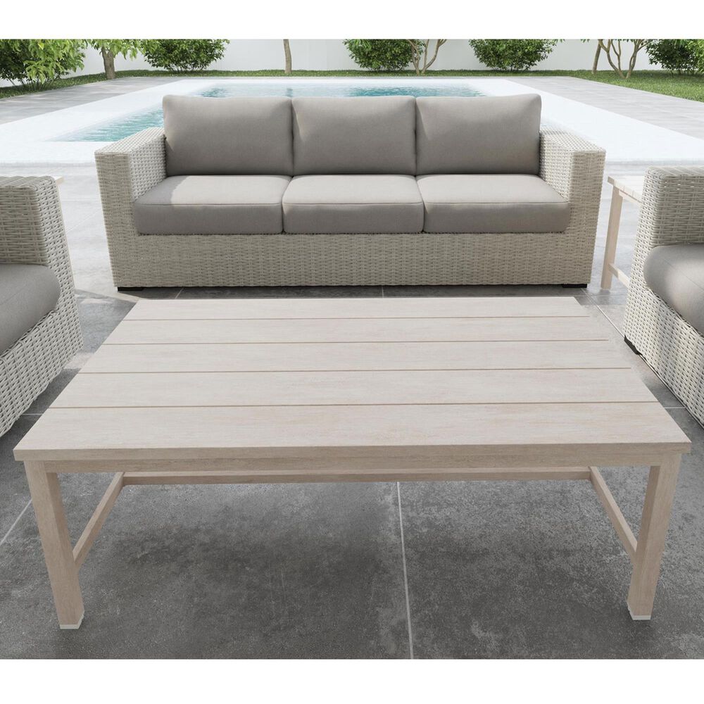 Steve Silver Co. Blakley Patio Coffee Table in White Washed, , large