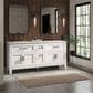 Kohler Quo 72" Double Bathroom Vanity in White with 3 cm Pure White Quartz Top and Oval Sinks, , large