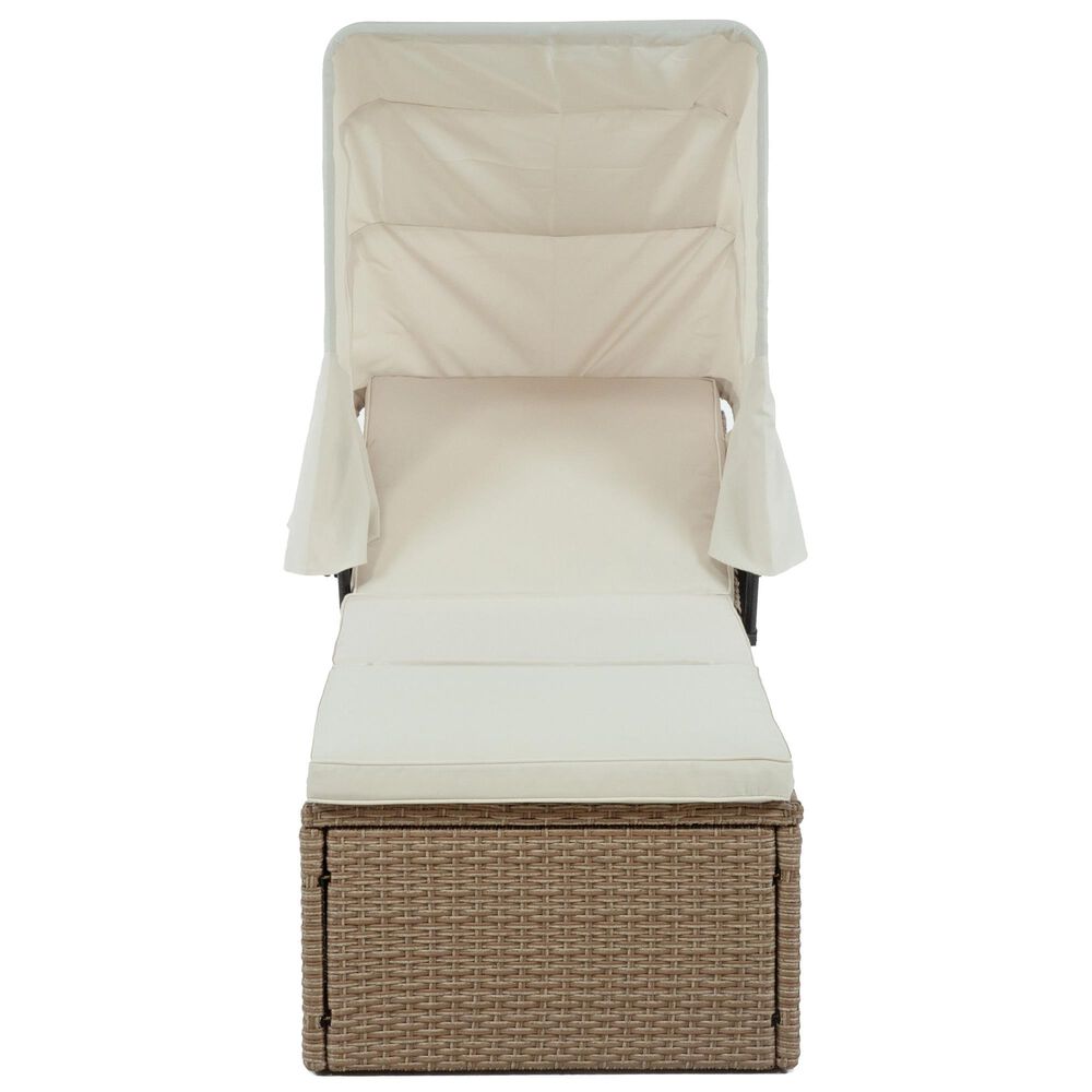 Furniture of America Amna Daybed with Sun Cover in Natural, , large