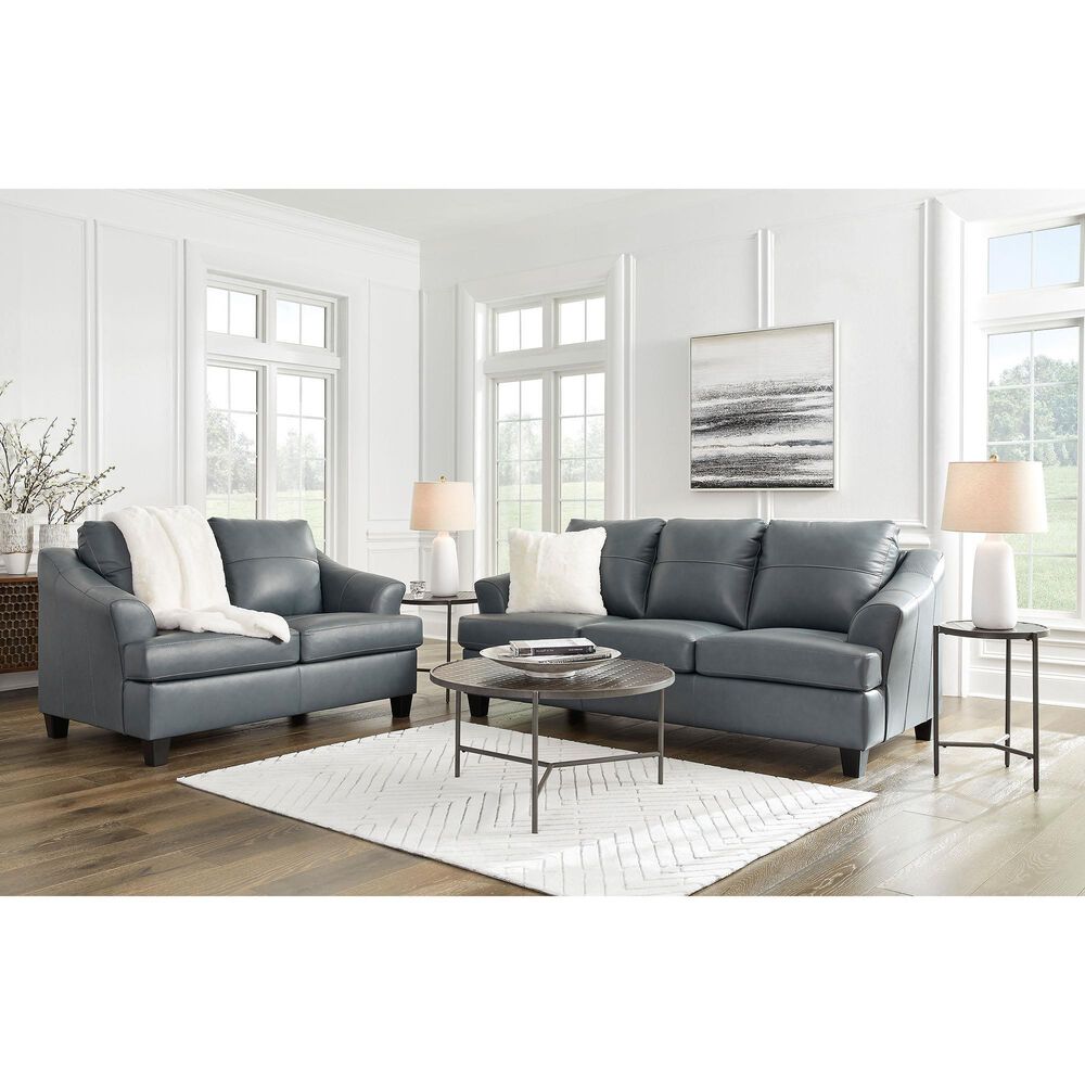 Ashley Genoa Leather Sofa and Loveseat in Steel, , large