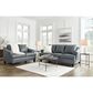 Ashley Genoa Leather Sofa and Loveseat in Steel, , large