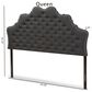 Baxton Studio Hilda Queen Upholstered Panel Headboard in Dark Grey, , large