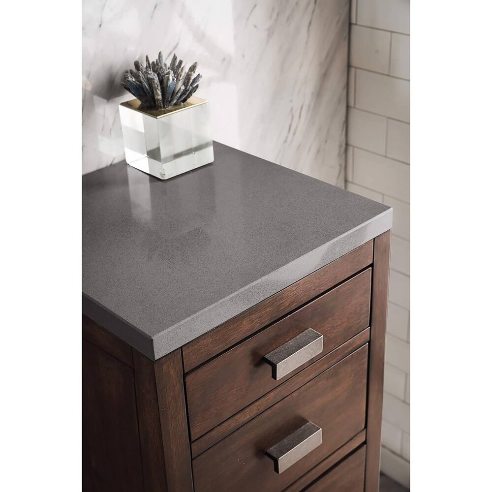James Martin Addison 15" Cabinet in Mid Century Acacia with 3 cm Grey Expo Quartz Top, , large