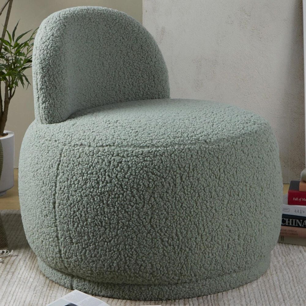 Lumisource Kimi Accent Chair in Green Sherpa, , large