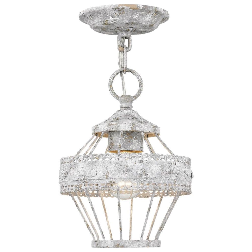 Golden Lighting Ferris Semi-Flush with Chain in Oyster, , large