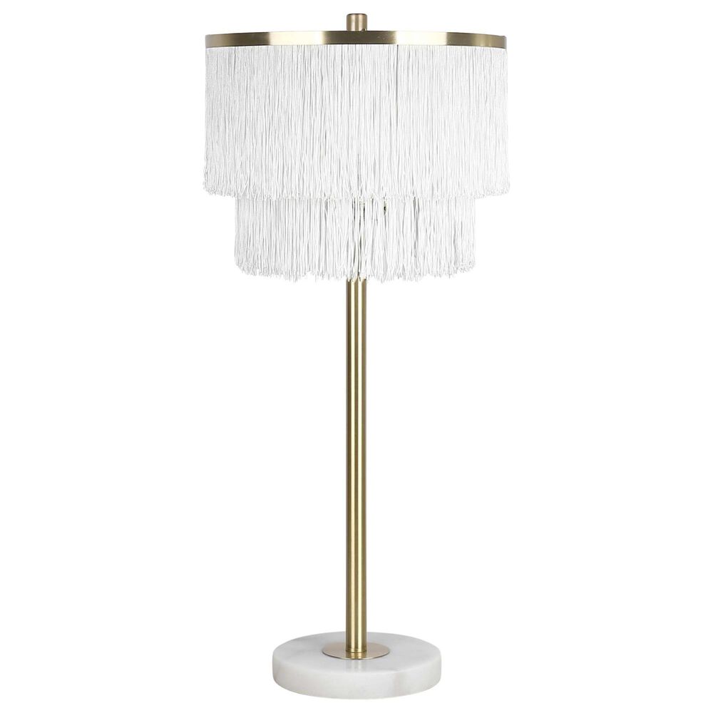 Classy Art Wholesalers Tassel Elegance II Table Lamp in Gold and White, , large