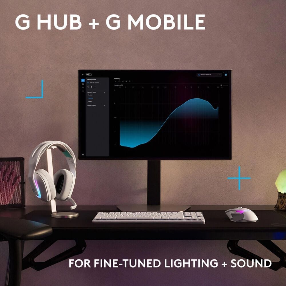 Logitech G5 Series G522 Lightspeed Wireless Gaming Headset with Lightsync RGB in White, , large
