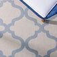 Safavieh Bermuda 6"7" x 9"2" Ivory and Blue Indoor/Outdoor Area Performance Rug, , large