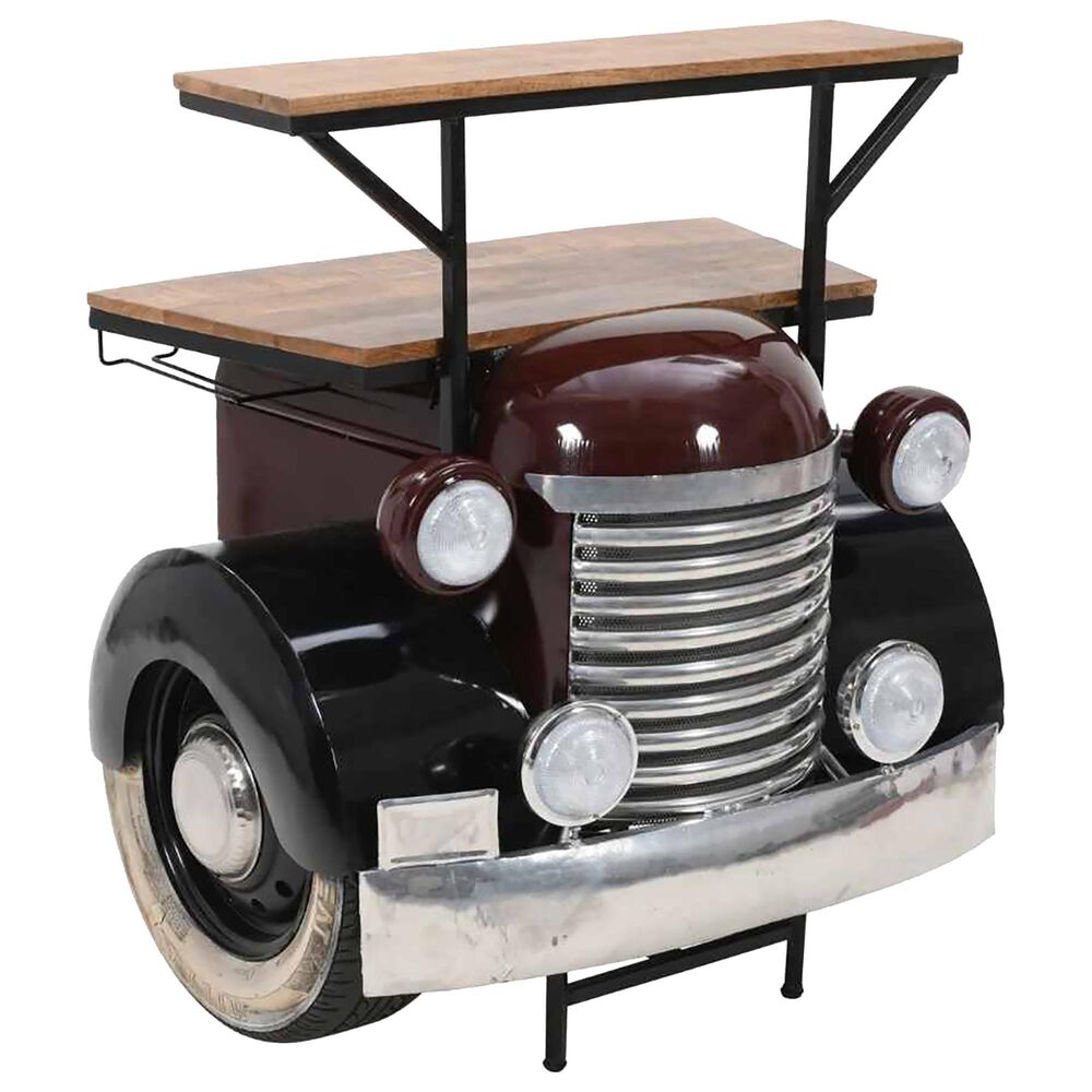 Jofran Glory Days Woody Vintage Bar in Brown, Black and Red, , large