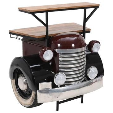 Jofran Glory Days Woody Vintage Bar in Brown, Black and Red, , large