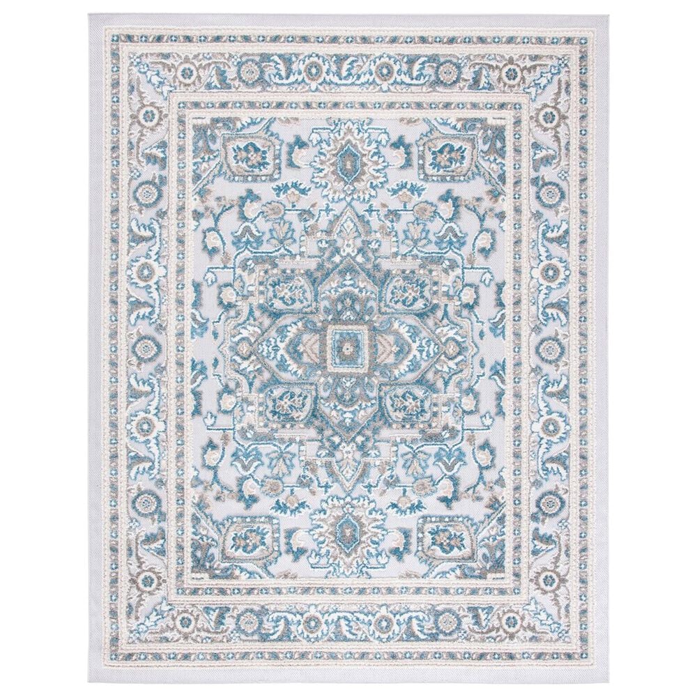 Safavieh Cabana CBN680N 8" x 10" Navy and Grey Indoor/Outdoor Area Performance Rug, , large