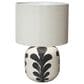 Teak Interiors Collected Notions Stoneware Table Lamp in Black and Cream, , large