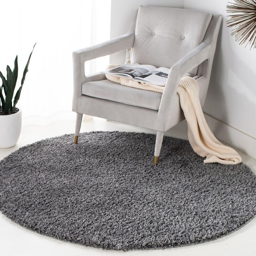 Safavieh August Shag AUG900F 3&#39; Round Grey Area Rug, , large