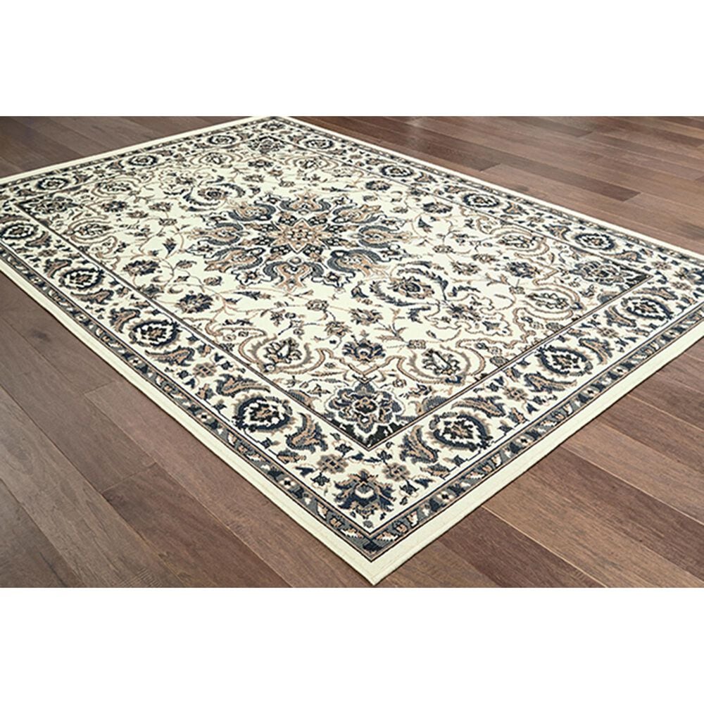 Oriental Weavers Marina 1248W 5&#39;3&quot; x 7&#39;6&quot; Ivory and Navy Area Rug, , large
