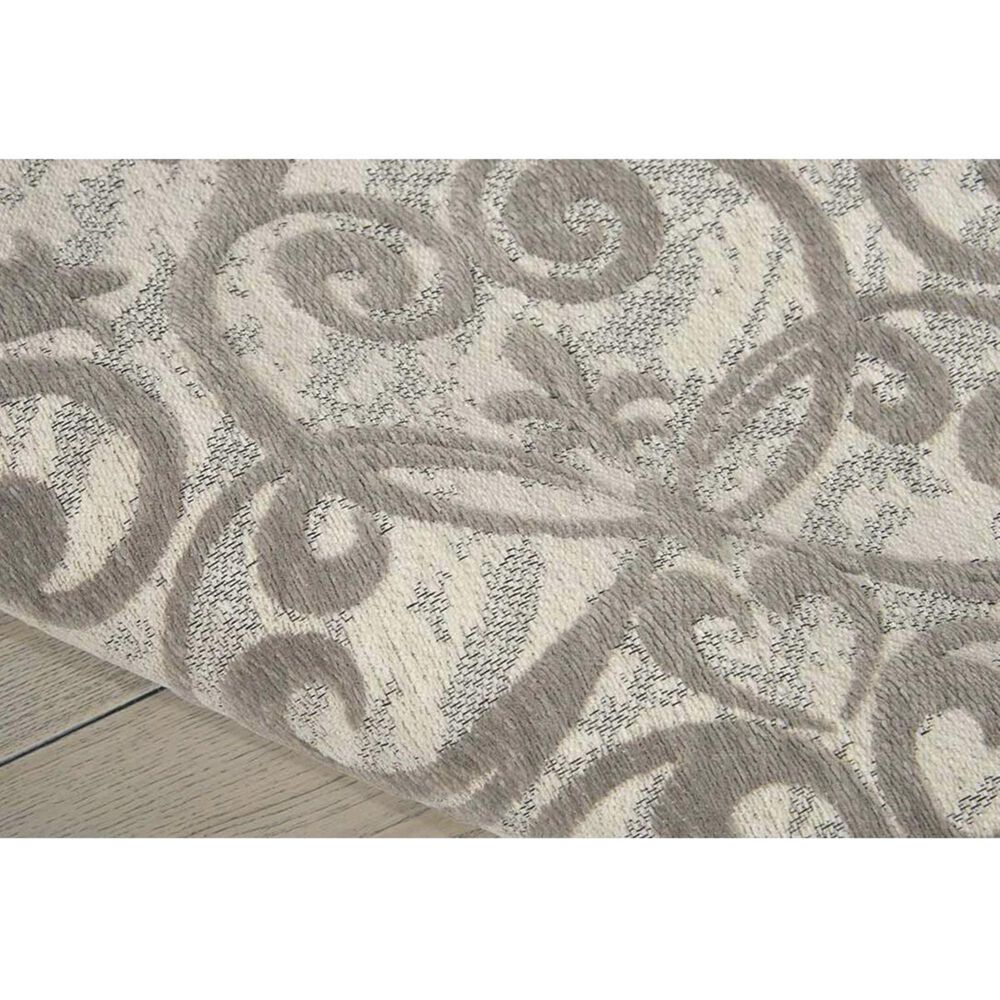 Nourison Damask DAS01 2&#39;3&quot; x 3&#39;9&quot; Ivory and Grey Area Rug, , large