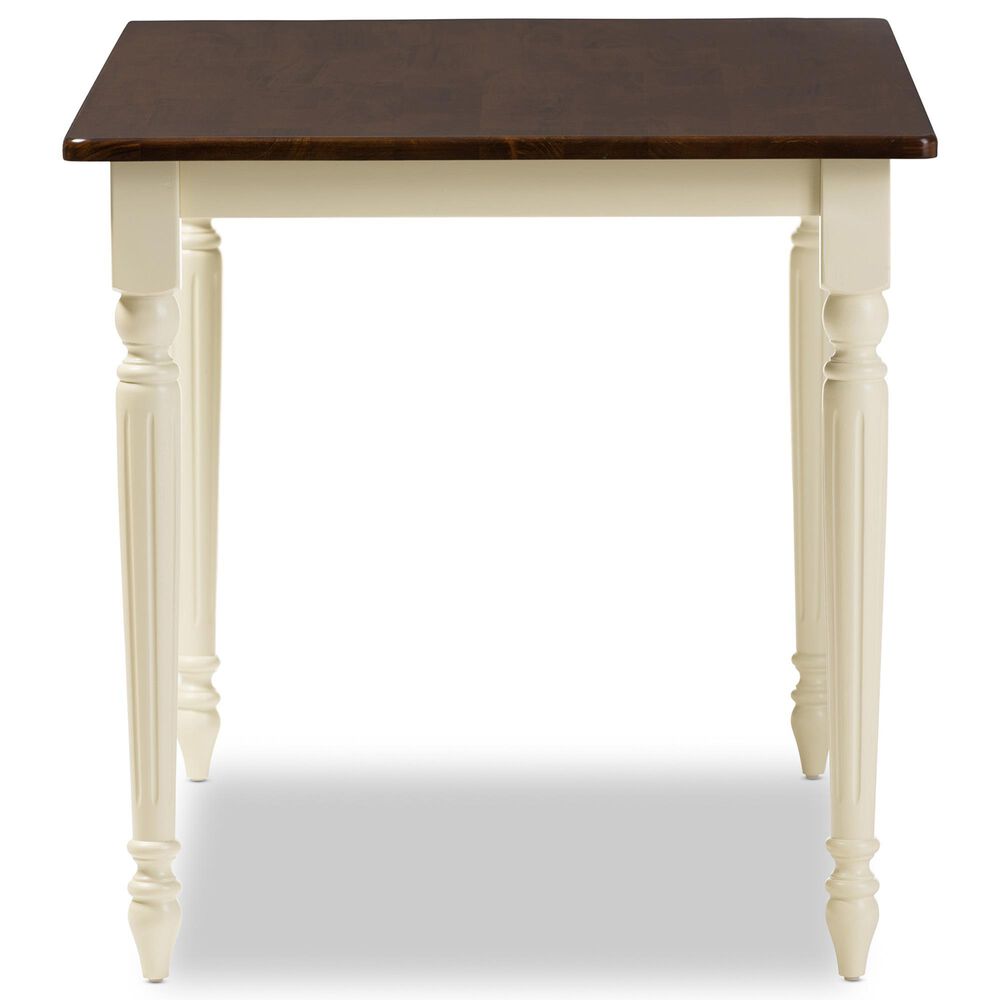 Baxton Studio Napoleon Dining Table in Antique cherry and Buttermilk - Table Only, , large