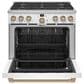 Cafe 5.75 Cu. Ft. Freestanding Dual Fuel Range in Matte White and Brushed Bronze, , large