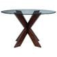 Linon Home Decor Adler X-Base Dining Table with Glass Top in Espresso and Clear - Table Only, , large