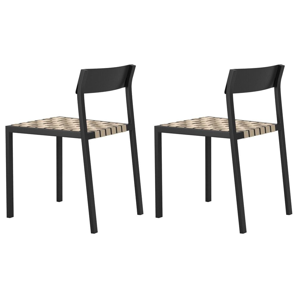Zuo Modern Draco Outdoor Dining Chair in Black (Set of 2), , large