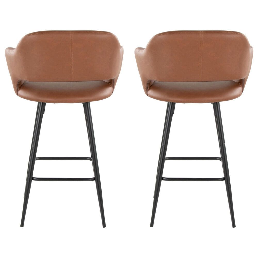 Lumisource Margarite Counter Stool with Brown Cushion in Black &#40;Set of 2&#41;, , large
