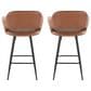 Lumisource Margarite Counter Stool with Brown Cushion in Black (Set of 2), , large