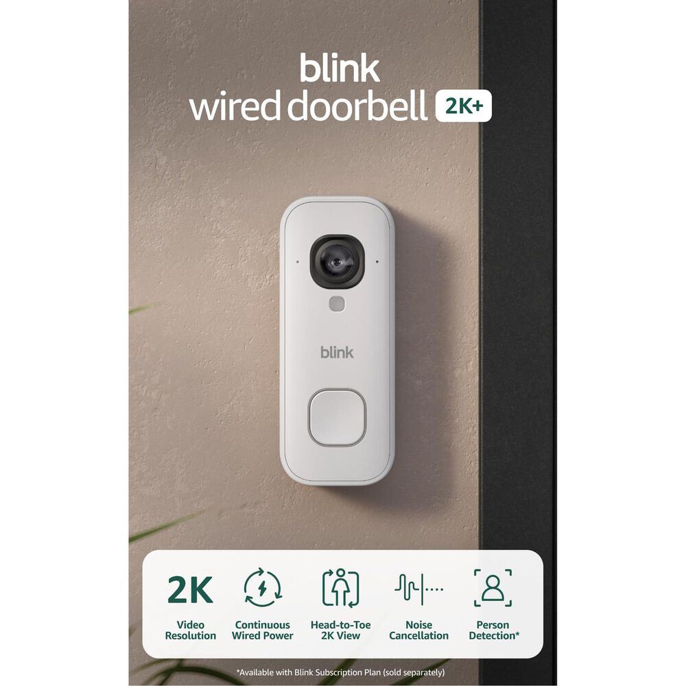 Blink Wired Doorbell 2K+ in White, , large