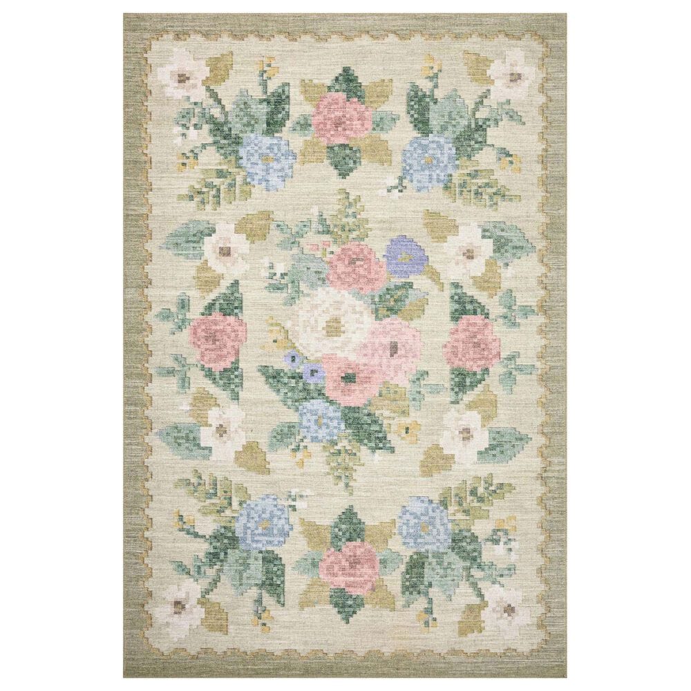 Rifle Paper Co Rosa Antique Rose 2"3" x 3"9" Cream Area Rug, , large