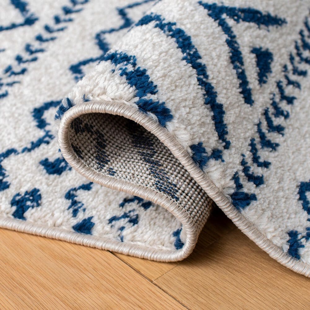 Safavieh Tulum Transitional  2&#39; x 9&#39; Ivory and Navy Runner, , large
