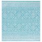 Safavieh Tulum 6"7" Square Turquoise and Ivory Area Rug, , large
