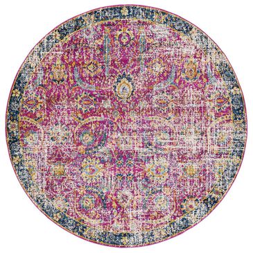 Surya Harput HAP-1013 5"3" Round Garnet, Blue and Teal Area Rug, , large