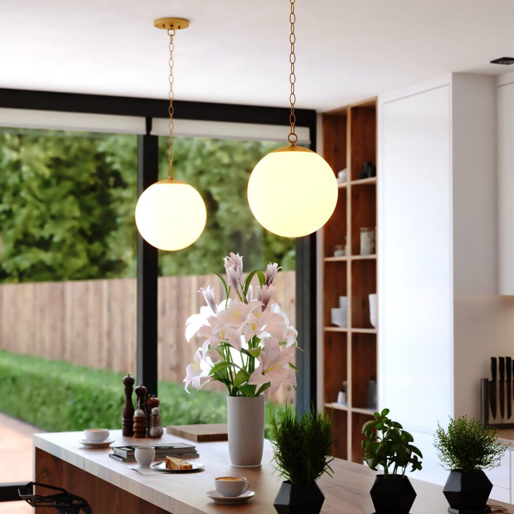 Vaxcel International Co. Ltd. Linden 1-Light Pendant in Muted Brass, , large