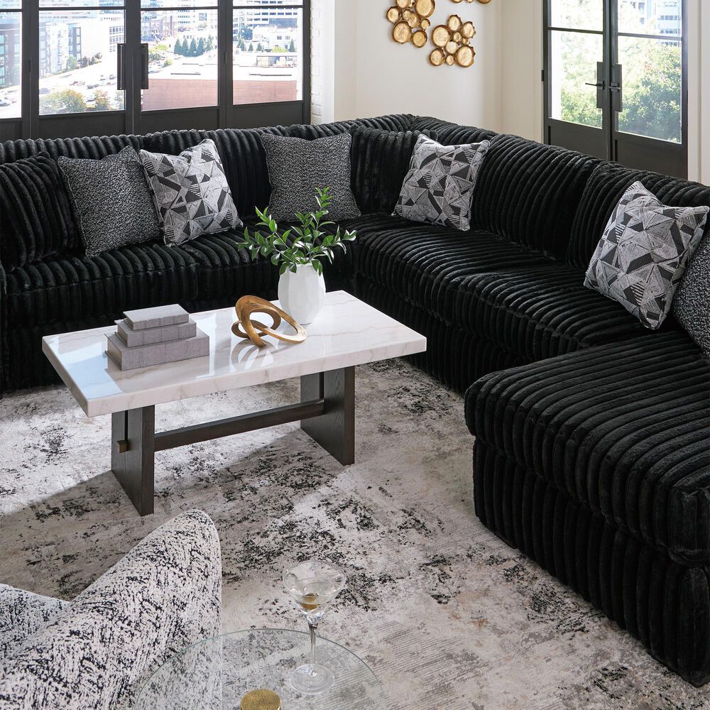 Ashley Midnight-Madness 4-Piece Sectional with Right-Facing Chaise in Onyx, , large