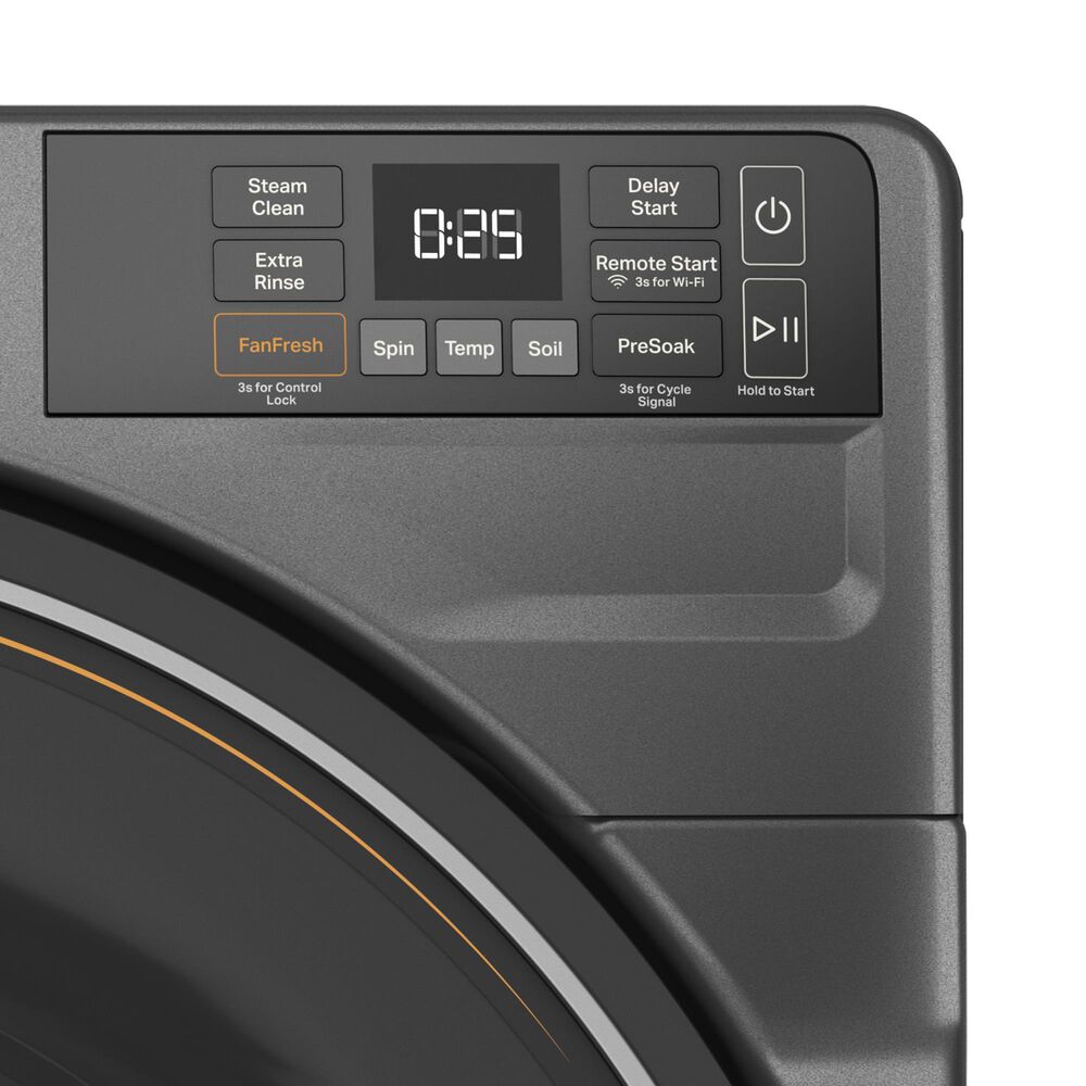 Whirlpool 4.5 Cu. Ft. Smart Front Load Washer and 7.4 Cu. Ft. Smart Gas Dryer Laundry Pair in Volcano Black, , large