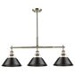 Golden Lighting Orwell 3-Light Linear Pendant with Matte Black Shade in Aged Brass, , large