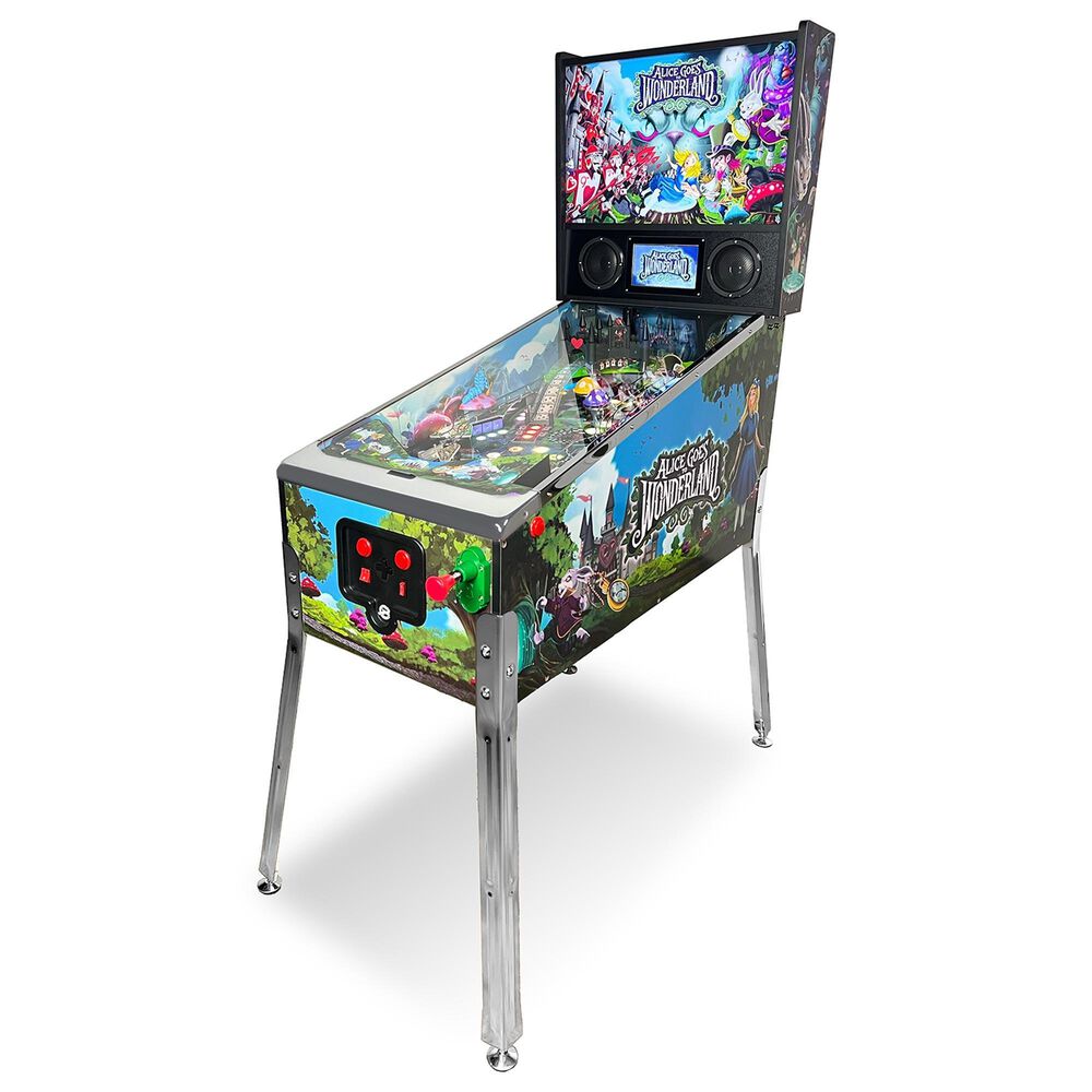 Wonderland Amusements Alice Goes to Wonderland Pinball Machine in Black, , large