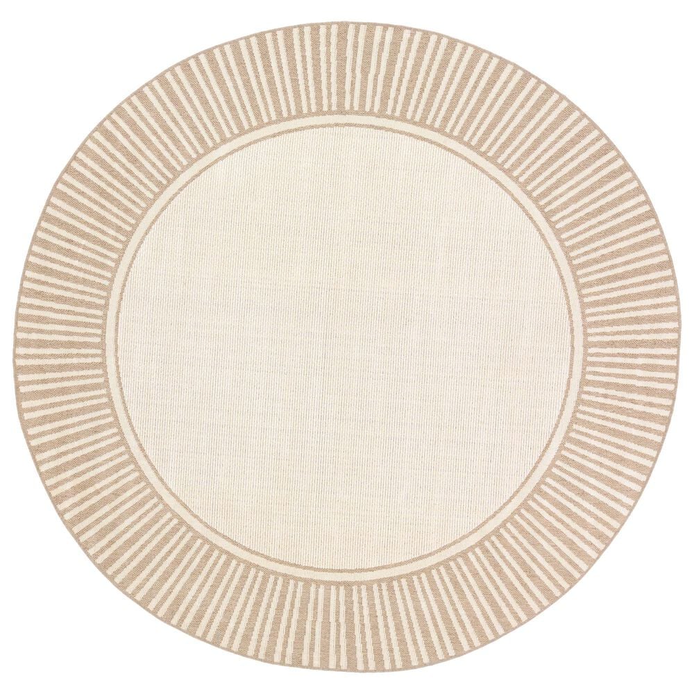 Surya Alfresco 8"10" Round Brown and Beige Indoor/Outdoor Area Rug, , large