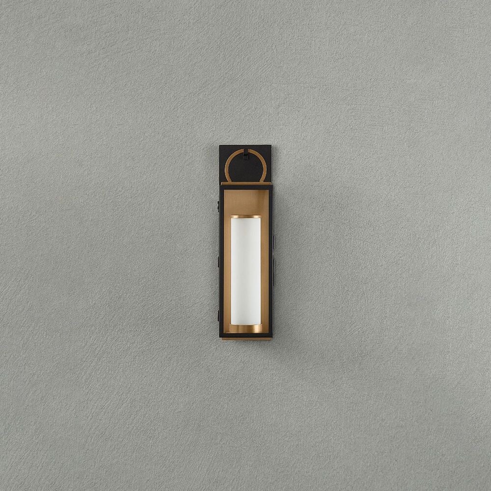 Troy Lighting Gareth 18" Exterior Wall Sconce in Patina Brass and Texture Black, , large