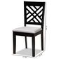 Baxton Studio Caron Side Chair with Grey Cushion in Espresso Brown (Set of 2), , large