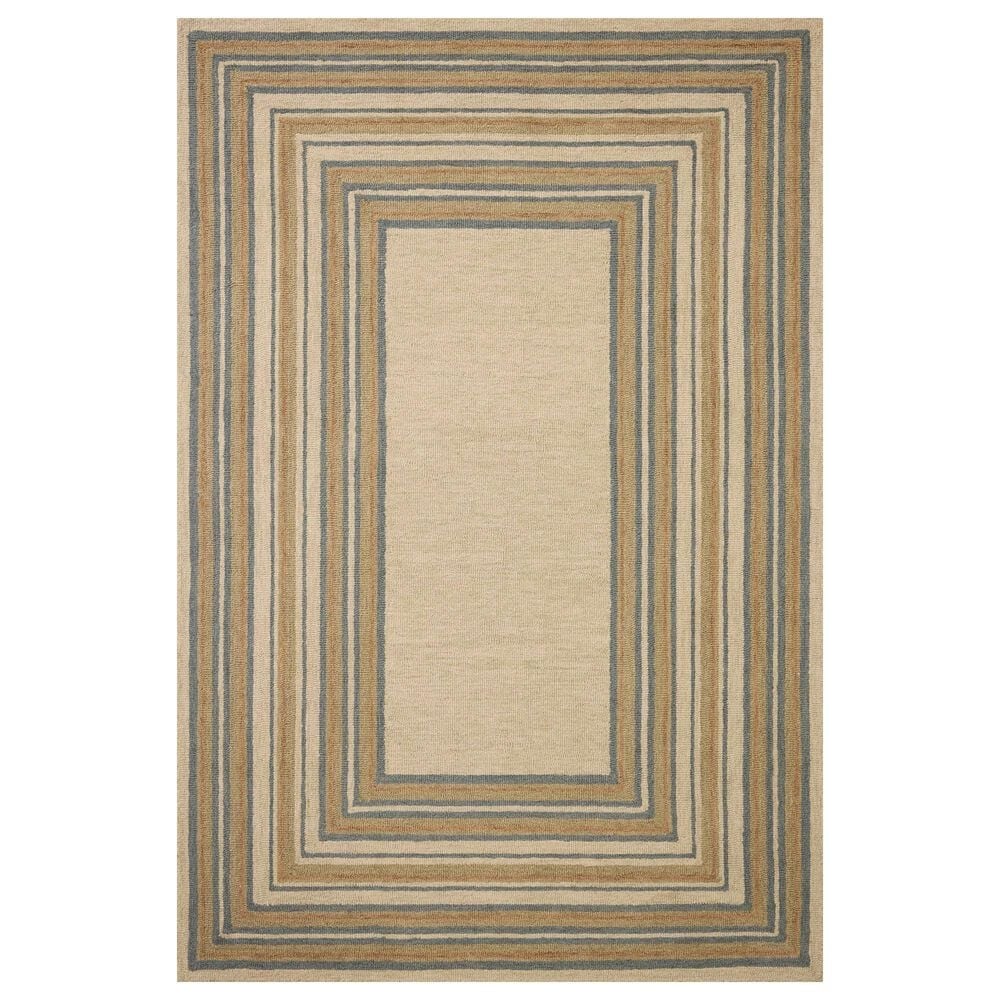 Chris Loves Julia x Loloi Alfie Natural and Multicolor 5" x 7"6" Area Rug, , large