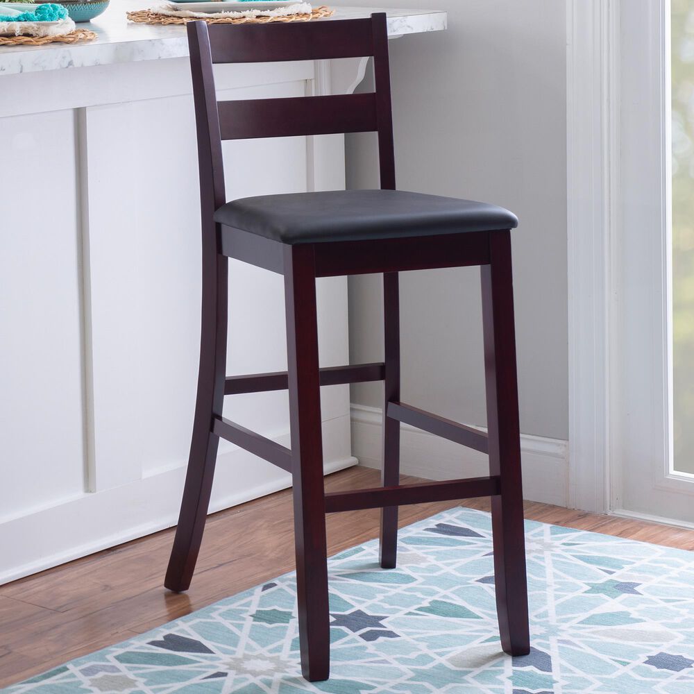 Linon Home Decor Torino Soho Bar Stool in Merlot, , large