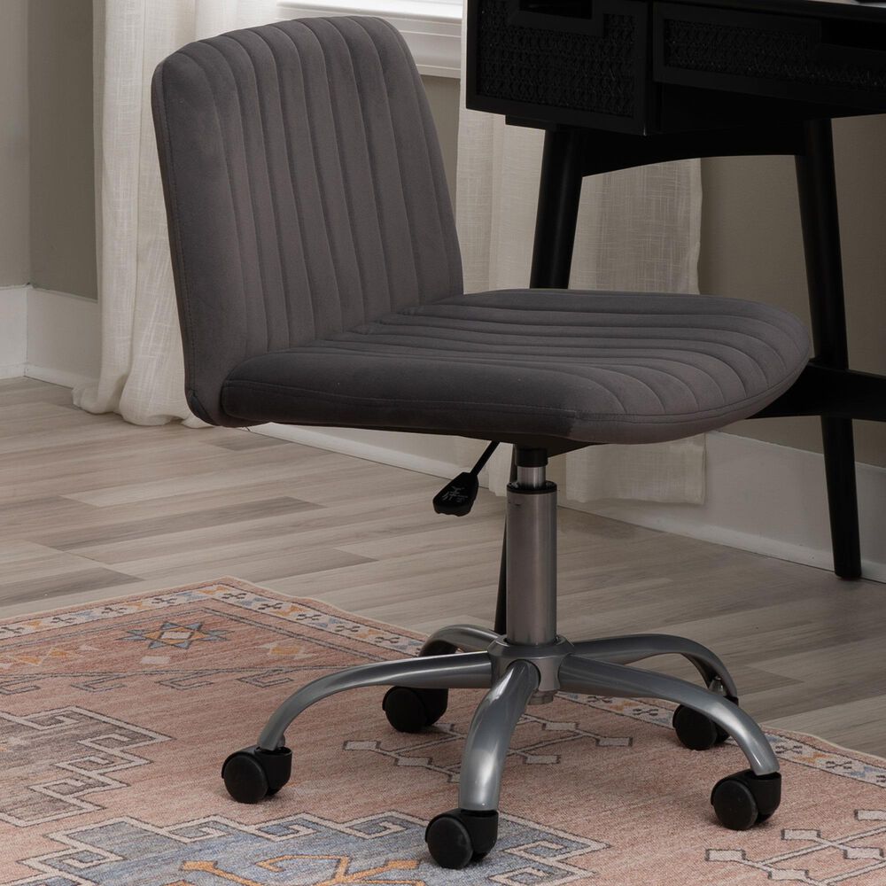 Linon Home Decor Stratton Office Chair in Grey, , large