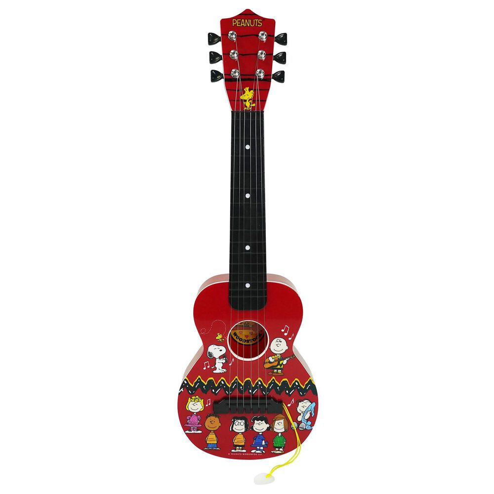 Peanuts 21" Plastic Guitar Musical Toy in Red, , large